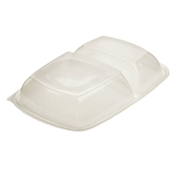 900ml Fastpac Recyclable 2 Compartment Lid Microwavable Container